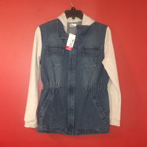 Juniors XL Denim Hooded Jacket - Picture 1 of 5